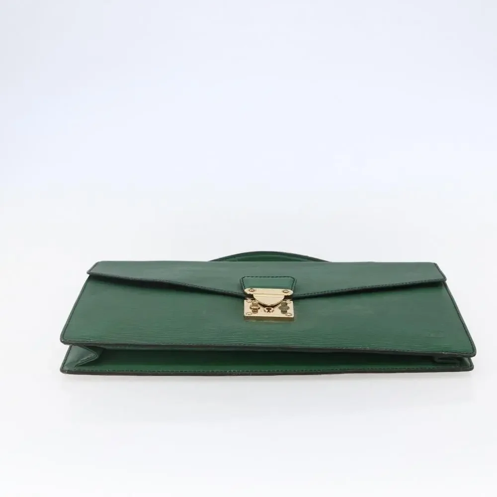 Louis Vuitton Epi Porte Documents Bandouliere Briefcase Green